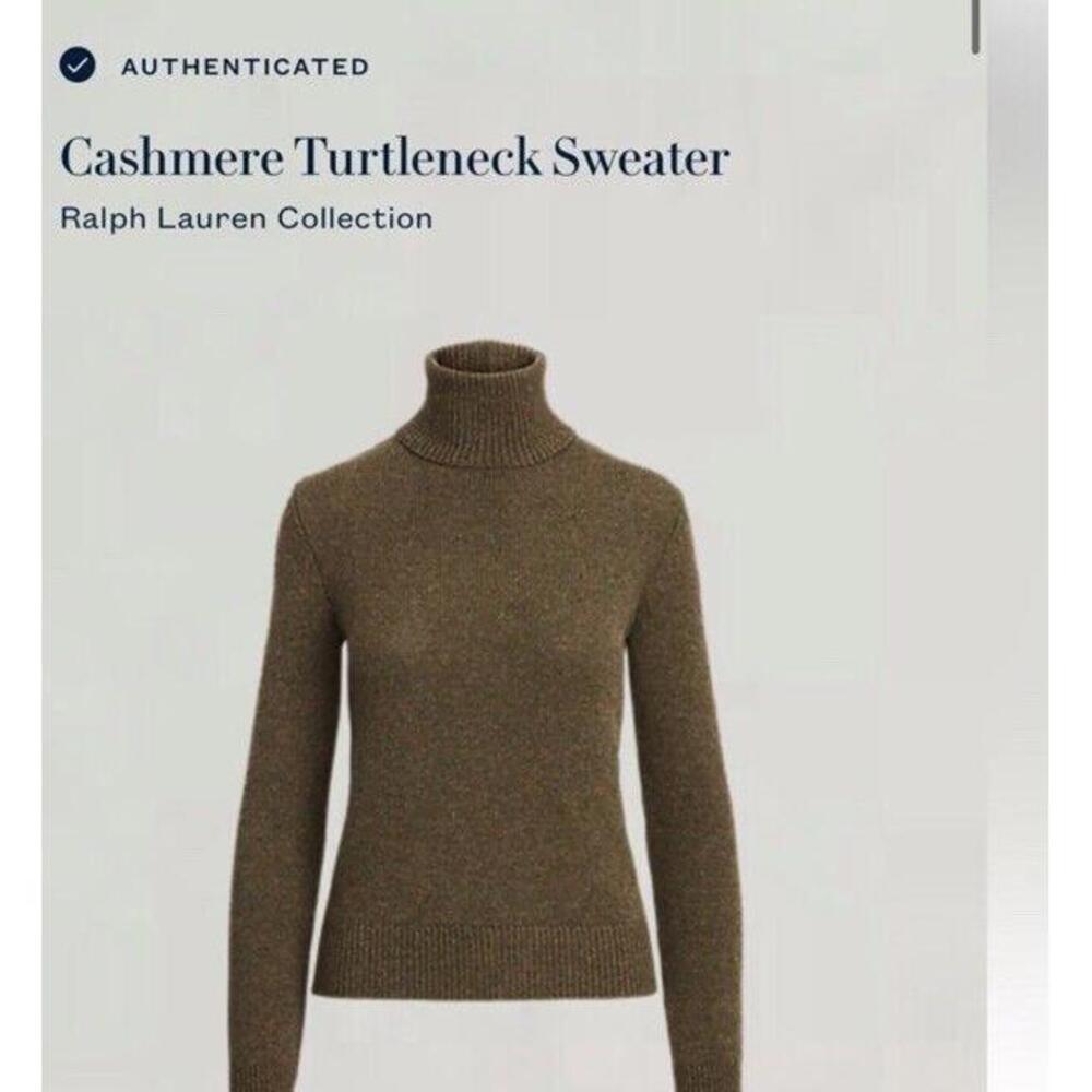 Ralph Lauren Collection Women's Sweater Green Cashmere Purple Label Size XL - Picture 1 of 5